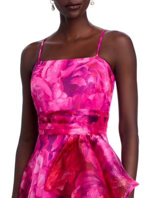 Ruffled Side Slit Gown