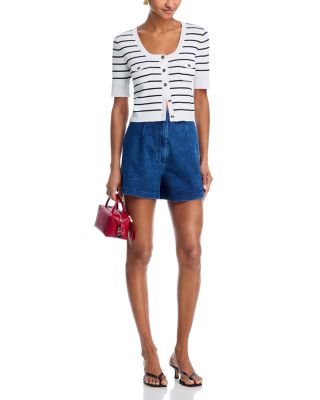 Striped Short Sleeve Cardigan - Exclusive