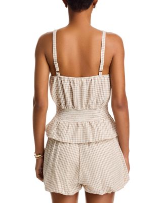 Beach Club Gingham Smocked Top