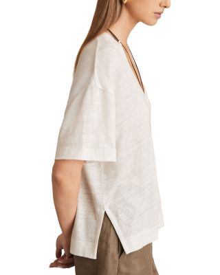 Ember Relaxed V Neck Linen Tee