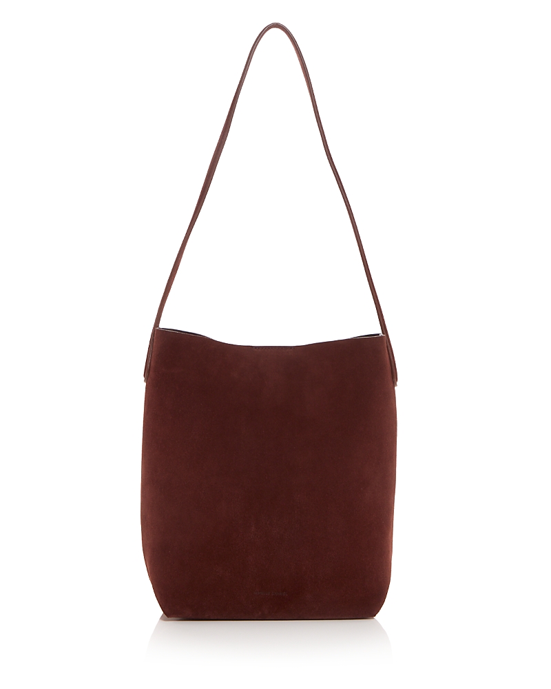 Mansur Gavriel Everyday Cabas Small Suede Tote In Chocolate