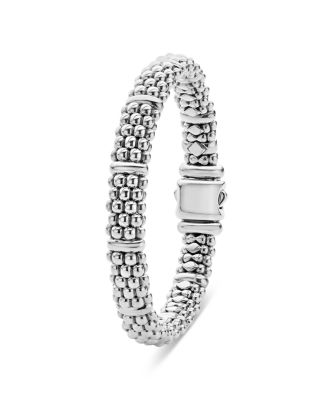 Sterling Silver Caviar Beaded Rope Bracelet