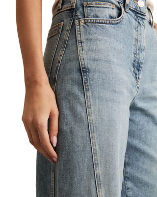 Fern Twist Seam High Rise Wide Leg Jeans in Light Blue