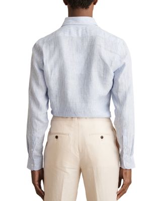 Ruban Long Sleeve Button Front Linen Shirt