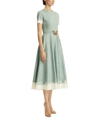 Short Sleeve Abstract Poplin Dress