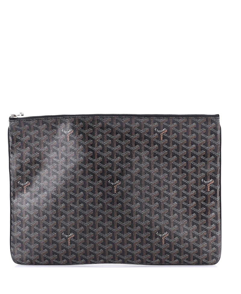Pre-owned Pre-owned Goyard Goyard Gm Senat Zip Pouch Coated Canvas In Black