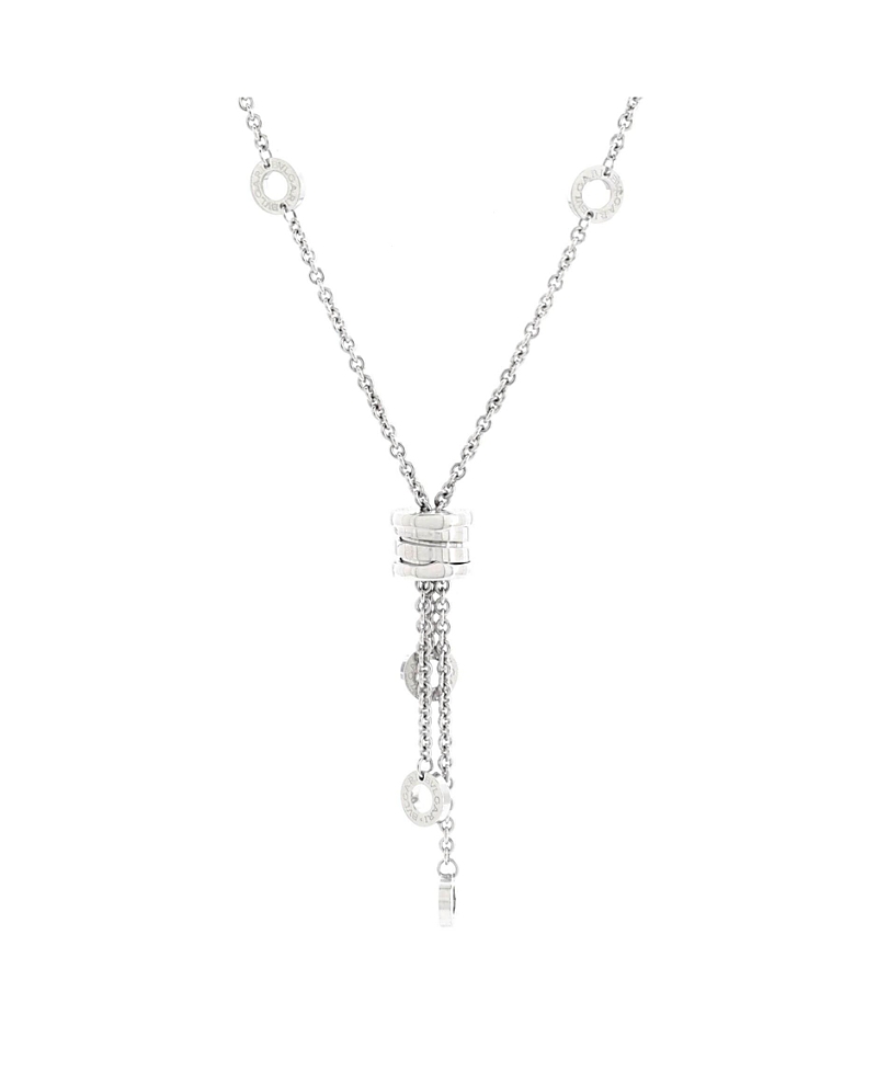 Pre-owned Pre-owned Bvlgari Bvlgari B. Zero1 3 Charm Necklace 18k White Gold With Diamonds