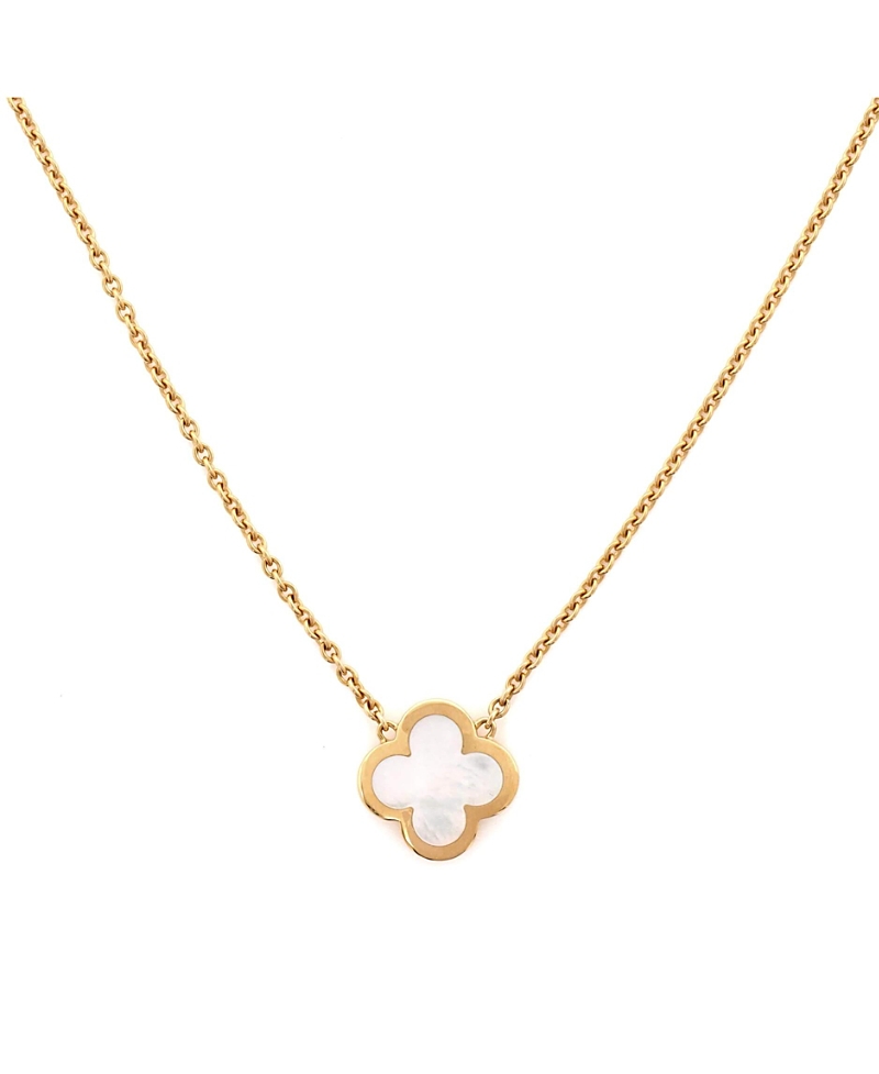 Pre-owned Pre-owned Van Cleef & Arpels Van Cleef & Arpels Sweet Alhambra Pendant Necklace 18k Gold And Mother Of Pearl