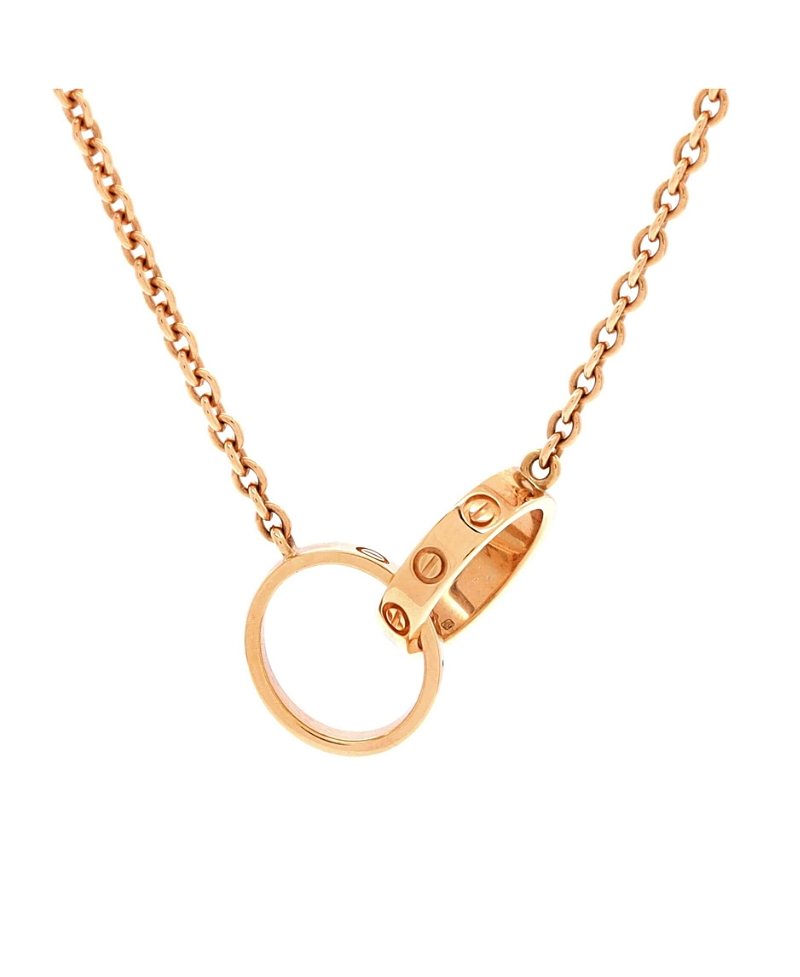 Pre-Owned Cartier Love Interlocking Necklace 18K Rose Gold