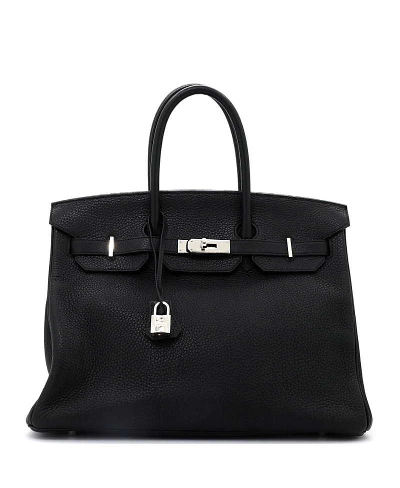 Pre-owned Pre-owned Hermes Hermes Birkin 35 Handbag Black Clemence With Palladium Hardware In Noir
