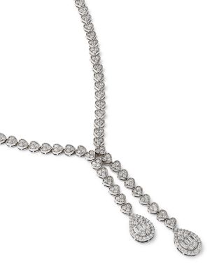 Diamond Lariat Necklace in 14K White Gold, 4.5 tcw