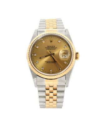 Oyster Perpetual Datejust Automatic Watch in Stainless Steel and Gold with Diamond Markers 36mm