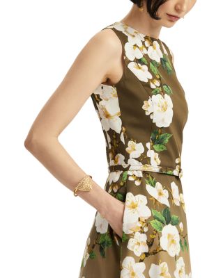 Sleeveless Ombre Ankle Length Cherry Blossom Dress