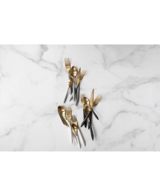 Ares Oro & Black Five-Piece Place Setting – Set of 4