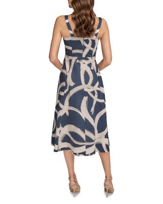 Abstract Print Midi Dress