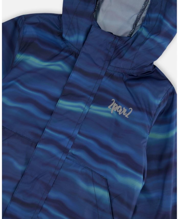 Boys' Printed Wave Packable Windbreaker - Little Kid