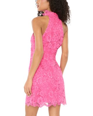 Issa Mock Neck Lace Dress