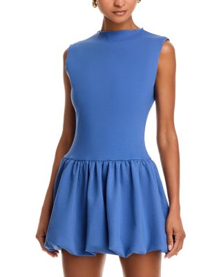 Ponte Mock Neck Bubble Mini Dress - Exclusive