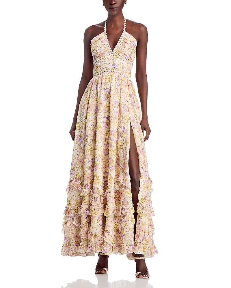 V. Chapman Scarlette Embellished Halter Dress