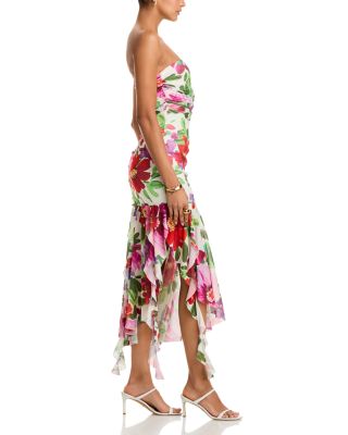 Floral Mesh Midi Dress - Exclusive