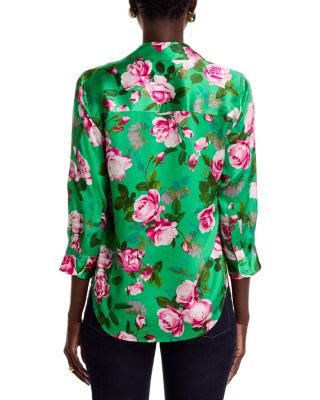 Dani Three Quarter Sleeve Silk Blouse