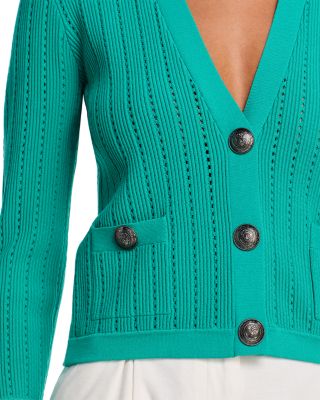 Irvin Pointelle Cropped Cardigan