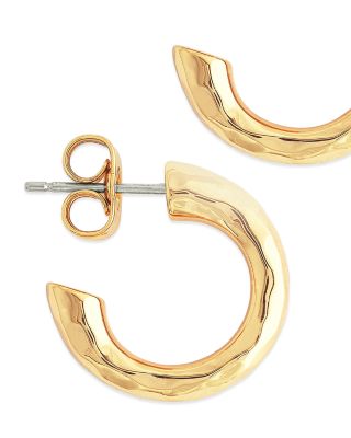 Farrier 18K Yellow Gold Plated Huggie Hoops, 0.7" diameter 