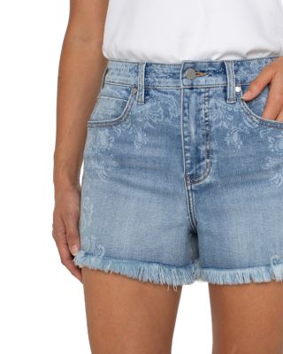 Christine High Rise Frayed Hem Shorts 