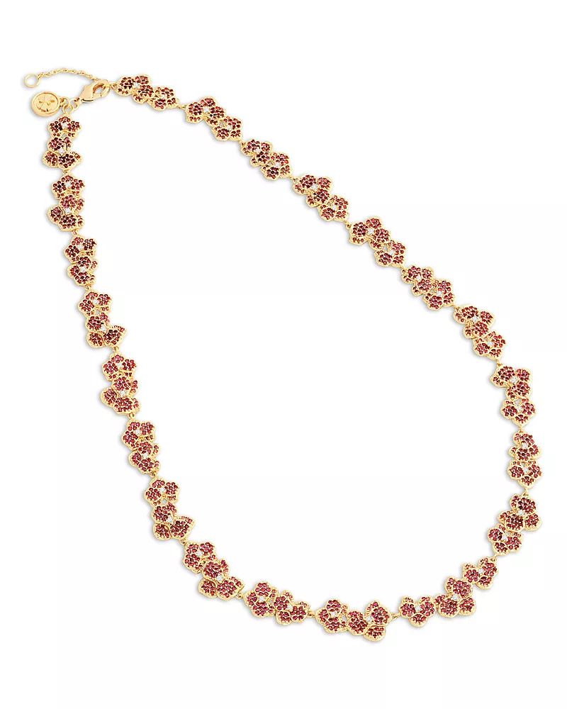 Anabel Aram Pave Orchid Necklace, 15.5