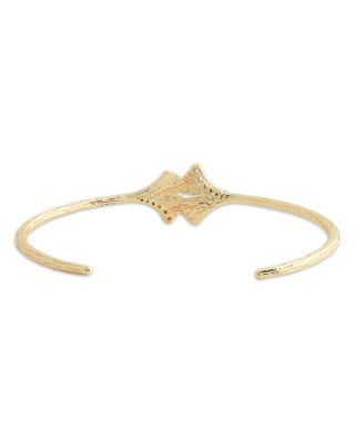 Pav&eacute; Ginkgo Leaves Cuff Bracelet 
