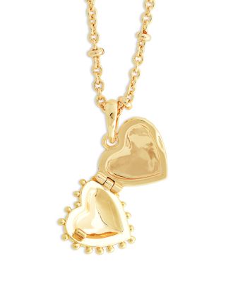 Small Heart Locket Pendant Necklace, 16"-17"
