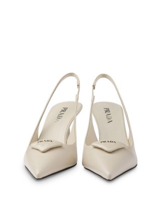 Women's Saffiano Patent Leather Slingback Pumps