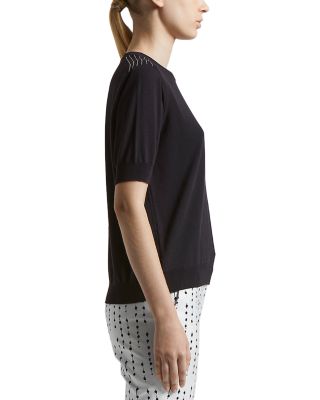 Knitted Short Sleeve Crewneck Sweater