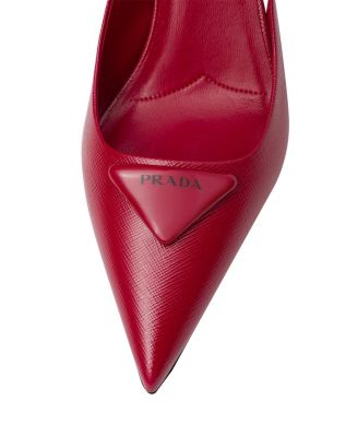 Women's Saffiano Patent Leather Slingback Pumps