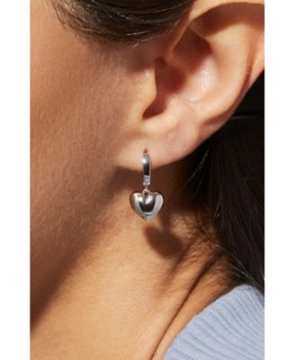 Jessica Puffed Heart Hoops