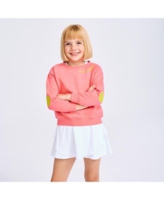 Girls' On The Court Sweatshirt Coral Tennis Patches - Big Kid