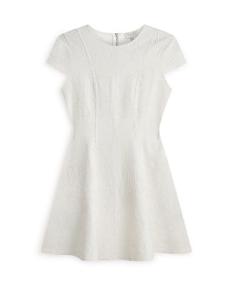 Clodaa Embroidered Ponte Mini Skater Dress