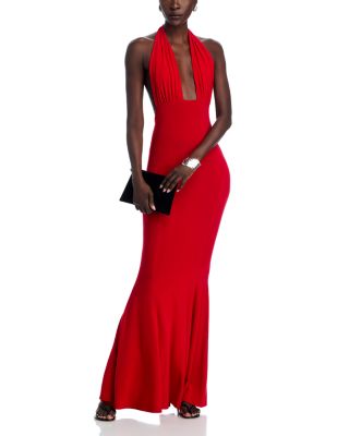 Cross Halter Fishtail Gown