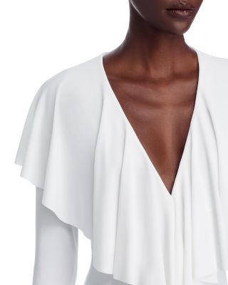 Deep V Ruffle Mini Dress