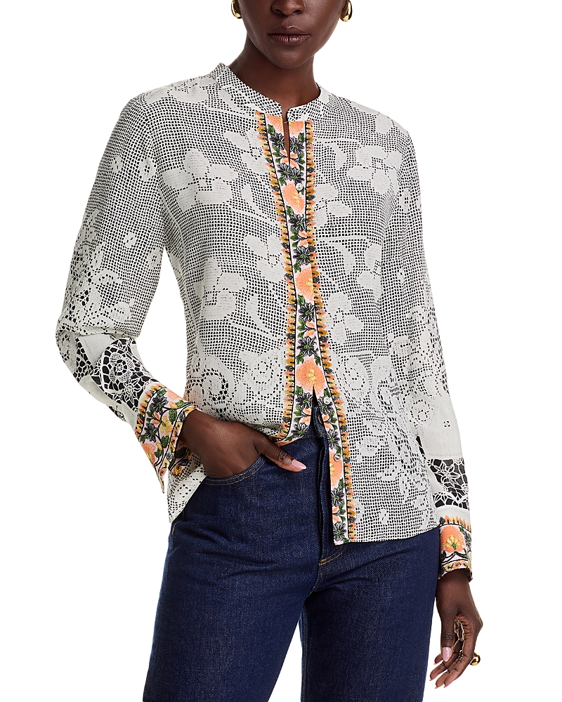 Kobi Halperin Eloise Lace-print Silk Blouse