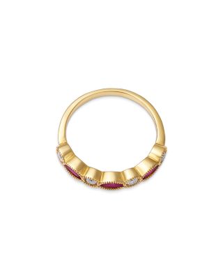 Ruby & Diamond Band in 14K Yellow Gold