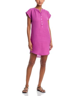 Bella Dahl - Linen Cap Sleeve Henley Mini Dress