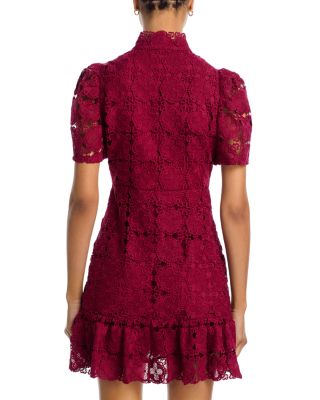 Floral Lace Mock Neck Mini Dress -Exclusive