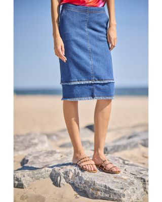 Evelina Fringe Denim Skirt
