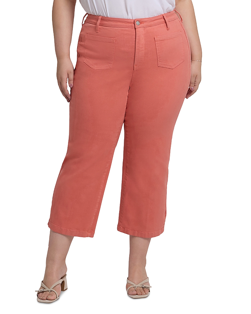 NYDJ PLUS COCO RELAXED WIDE LEG CROP JEANS IN CORAL HAZE