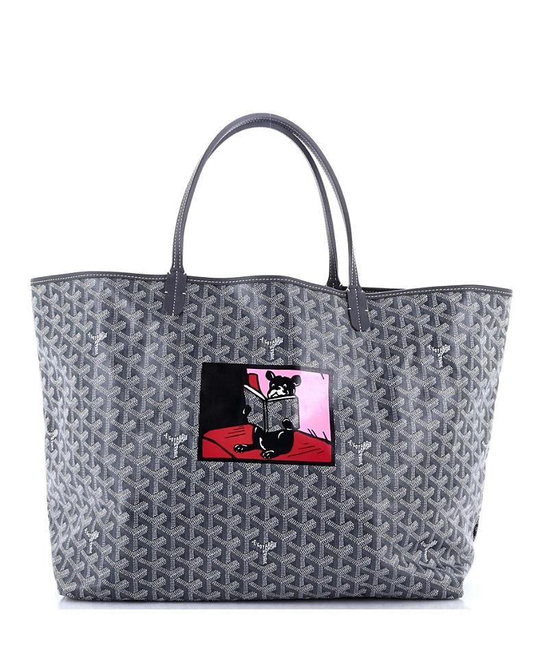 Pre-owned Pre-owned Goyard  Goyard Gm Saint Louis Tote Printed Coated Canvas In Gray
