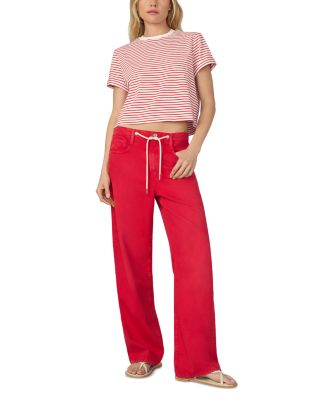 The Ryan High Rise Drawcord Jeans in Cherry Red