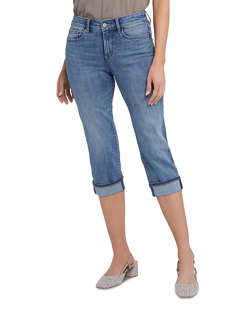 Nydj Marilyn Cuffed Straight Leg Cropped Jeans in Lakefront