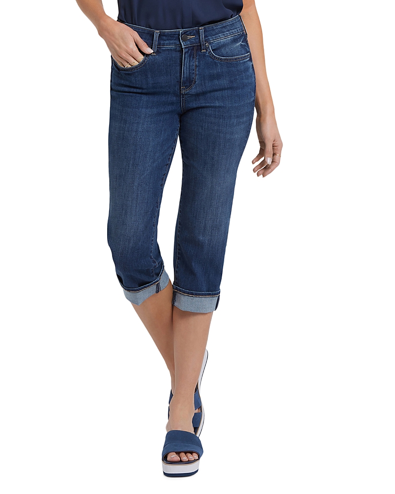 Nydj Marilyn Cuffed Straight Leg Cropped Jeans in Lakefront