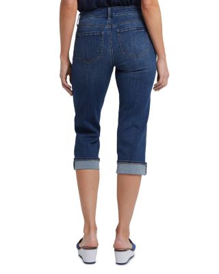 Marilyn Cuffed Straight Leg Cropped Jeans in Lakefront